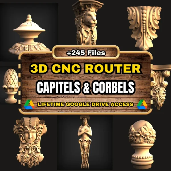 Capitels & Corbels 3D CNC Router STL Pack: +245 STL Files