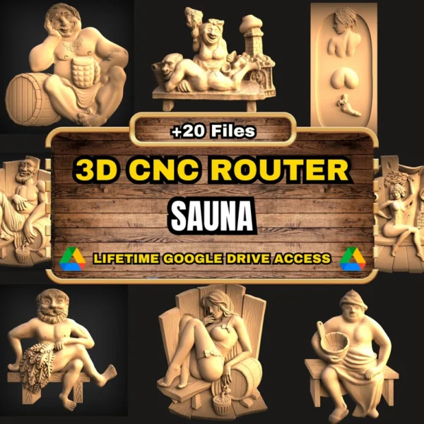 Sauna 3D CNC Router STL Pack: +20 STL Files