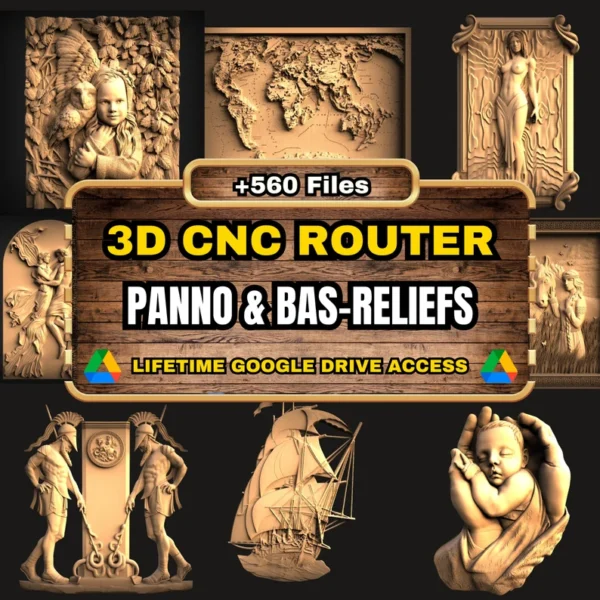 560+ Panno & Bas-Relief STL Files for CNC Router